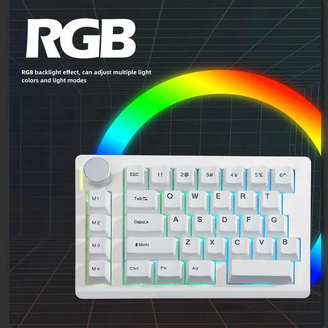 Alt view image 2 of 7 - HE33 Rapid Trigger Gaming Keyboard,Hall Effect Magnetic Switch One Handed Hot Swap RGB Wired Mechanical Keyboard with Knob,Adjustable Actuation, 8K Hz Polling Rate Macro Keypad for E-Sports Game