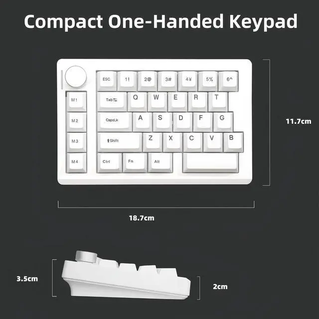 Alt view image 6 of 7 - HE33 Rapid Trigger Gaming Keyboard,Hall Effect Magnetic Switch One Handed Hot Swap RGB Wired Mechanical Keyboard with Knob,Adjustable Actuation, 8K Hz Polling Rate Macro Keypad for E-Sports Game