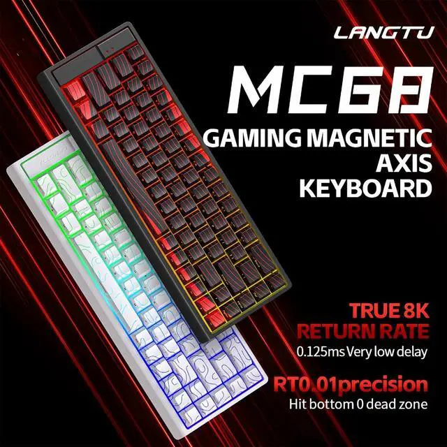 Alt view image 2 of 7 - MC68 Rapid Trigger Gaming Keyboard,65% Adjustable Actuation Hall Effect Magnetic Switch Wired RGB Hot Swap Mechanical Keyboard Side Printed Keycaps 8K Hz Polling Rate for PC/Mac Gamer (Black)