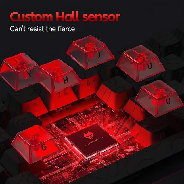 Alt view image 4 of 7 - MC68 Rapid Trigger Gaming Keyboard,65% Adjustable Actuation Hall Effect Magnetic Switch Wired RGB Hot Swap Mechanical Keyboard Side Printed Keycaps 8K Hz Polling Rate for PC/Mac Gamer (Black)