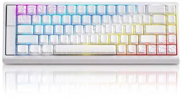 Main image of MC68 Rapid Trigger Gaming Keyboard,65% Adjustable Actuation Hall Effect Magnetic Switch Wired RGB Hot Swap Keyboard Side Printed Keycaps 8K Hz Polling Rate for PC Gamer (White-Topograph)