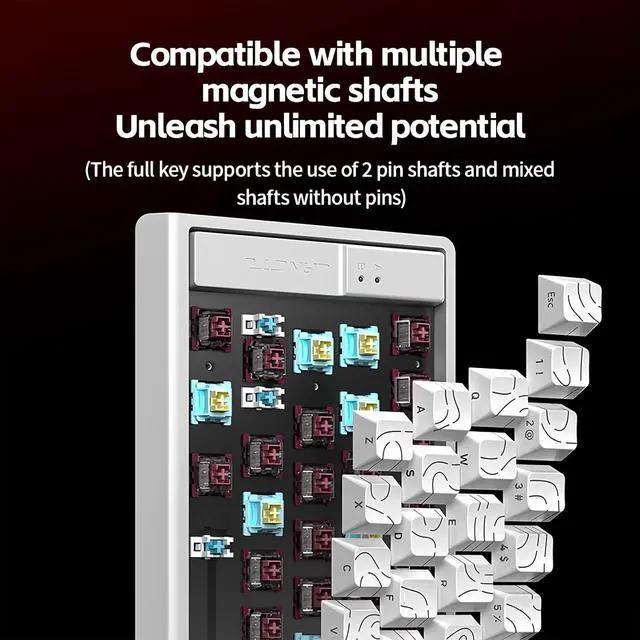Alt view image 5 of 7 - MC68 Rapid Trigger Gaming Keyboard,65% Adjustable Actuation Hall Effect Magnetic Switch Wired RGB Hot Swap Keyboard Side Printed Keycaps 8K Hz Polling Rate for PC Gamer (White-Topograph)