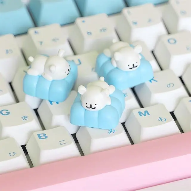 Alt view image 2 of 6 - Cute Dog Keycaps,Kawaii Artisan Keycaps Resin ESC Key Custom Keyboard Caps Handmade Cartoon Single Keycap for Cherry MX Switch Mechanical Gaming Keyboard Replacement Key (Blue)