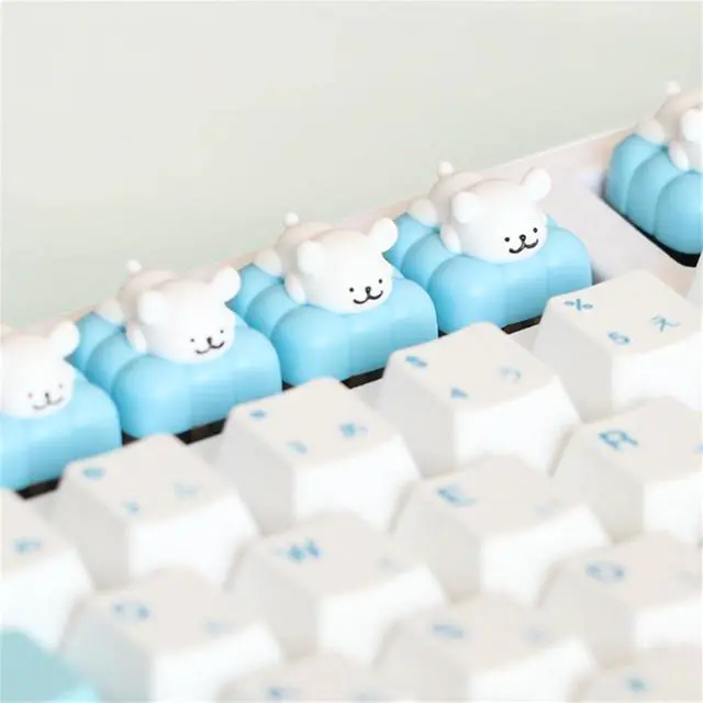 Alt view image 3 of 6 - Cute Dog Keycaps,Kawaii Artisan Keycaps Resin ESC Key Custom Keyboard Caps Handmade Cartoon Single Keycap for Cherry MX Switch Mechanical Gaming Keyboard Replacement Key (Blue)