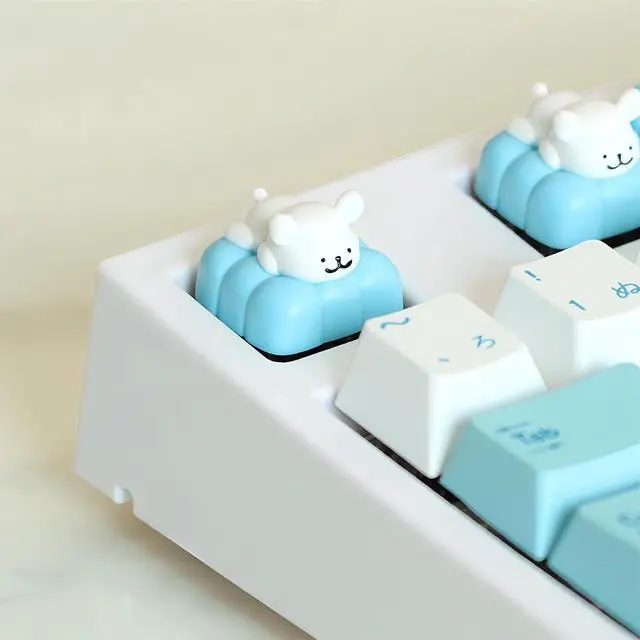 Alt view image 4 of 6 - Cute Dog Keycaps,Kawaii Artisan Keycaps Resin ESC Key Custom Keyboard Caps Handmade Cartoon Single Keycap for Cherry MX Switch Mechanical Gaming Keyboard Replacement Key (Blue)
