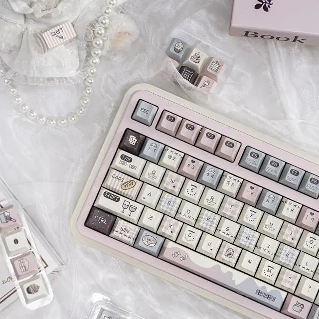 Main image of Cute Keycaps Set,Creamy Style Custom Keyboard Keycaps Dye Sublimation PBT Keycap Cherry Profile 128 Keys Full Set for Cherry MX Switch 60% 75% 100% Mechanical Gaming Keyboard (Pink-Baking)