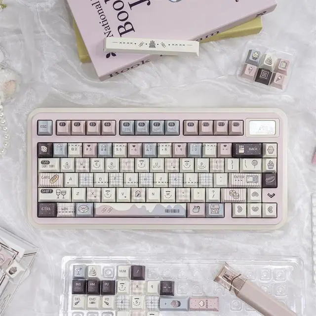 Alt view image 2 of 7 - Cute Keycaps Set,Creamy Style Custom Keyboard Keycaps Dye Sublimation PBT Keycap Cherry Profile 128 Keys Full Set for Cherry MX Switch 60% 75% 100% Mechanical Gaming Keyboard (Pink-Baking)