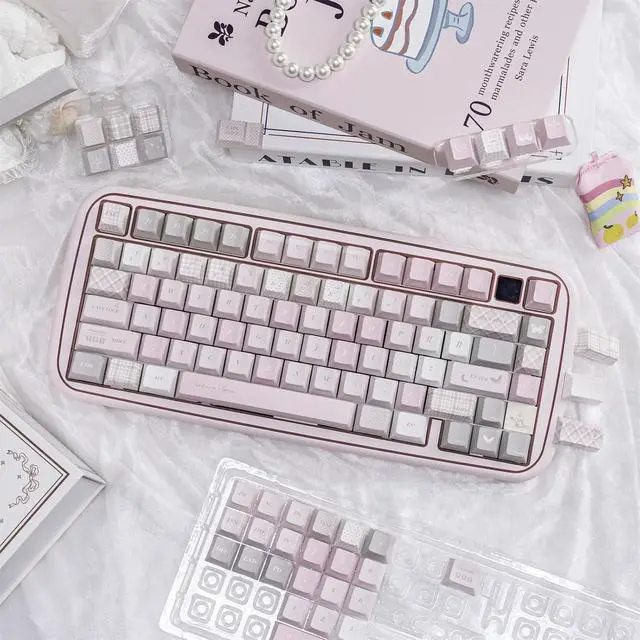 Alt view image 3 of 7 - Cute Keycaps Set,Creamy Style Custom Keyboard Keycaps Dye Sublimation PBT Keycap Cherry Profile 128 Keys Full Set for Cherry MX Switch 60% 75% 100% Mechanical Gaming Keyboard (Girl-Utopia)