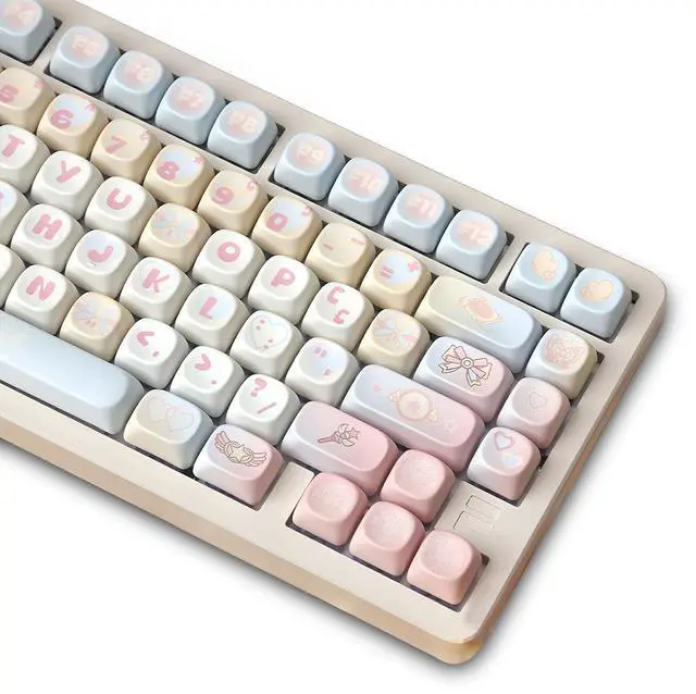 Main image of MOA Profile Cute Keycaps,PBT Dye Sublimation Kawaii Round Keycaps Full 131 Key Caps Custom Creamy Keycap Set for Cherry MX Switches Mechanical Keyboard DIY (Colorful-Magic)