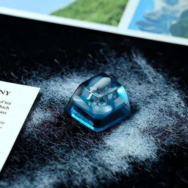 Alt view image 2 of 7 - Artisan Keycaps,Resin Custom ESC Keycap for Mechanical Keyboard OEM Profile R4 Shine Through Backlit Keycap for Cherry MX Switches Gaming Keyboard Cute Personalized Keycaps (Polar-Bear)