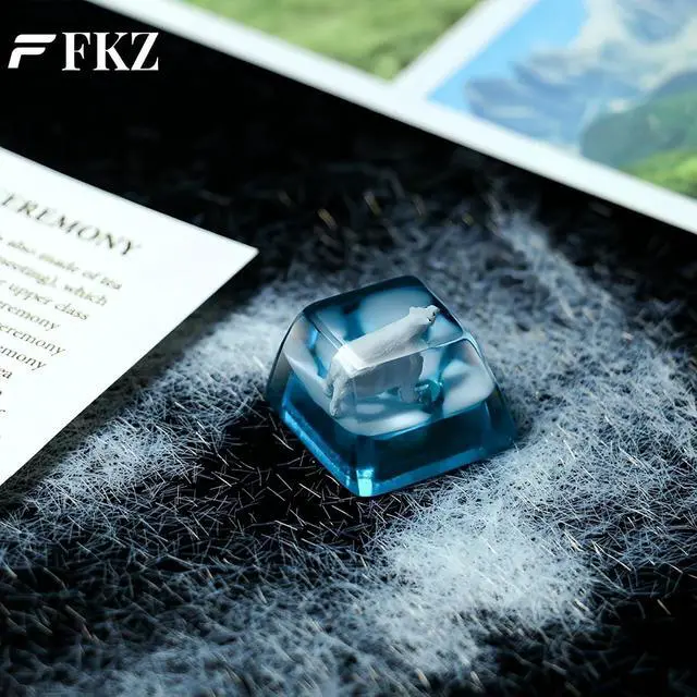Alt view image 4 of 7 - Artisan Keycaps,Resin Custom ESC Keycap for Mechanical Keyboard OEM Profile R4 Shine Through Backlit Keycap for Cherry MX Switches Gaming Keyboard Cute Personalized Keycaps (Polar-Bear)