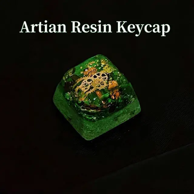 Alt view image 4 of 7 - Artisan Keycaps,Resin Custom ESC Keycap for Mechanical Keyboard OEM Profile R4 Shine Through Backlit Keycap for Cherry MX Switches Gaming Keyboard Cute Personalized Keycaps (Green-Grass)