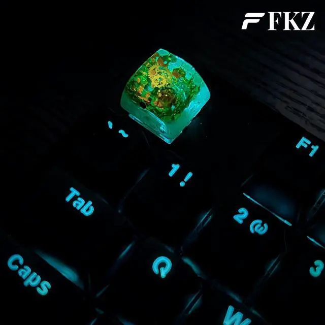 Alt view image 5 of 7 - Artisan Keycaps,Resin Custom ESC Keycap for Mechanical Keyboard OEM Profile R4 Shine Through Backlit Keycap for Cherry MX Switches Gaming Keyboard Cute Personalized Keycaps (Green-Grass)
