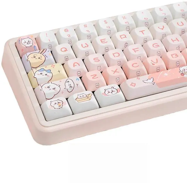 Main image of Cute Keycaps,PBT Dye-Sub Kawaii Japanese Anime Keycaps Creamy Custom Keycap Set 150 Keys Full Size Key Caps for Cherry MX Switches Mechanical Keyboard MOC Profile Keycap (Pink)