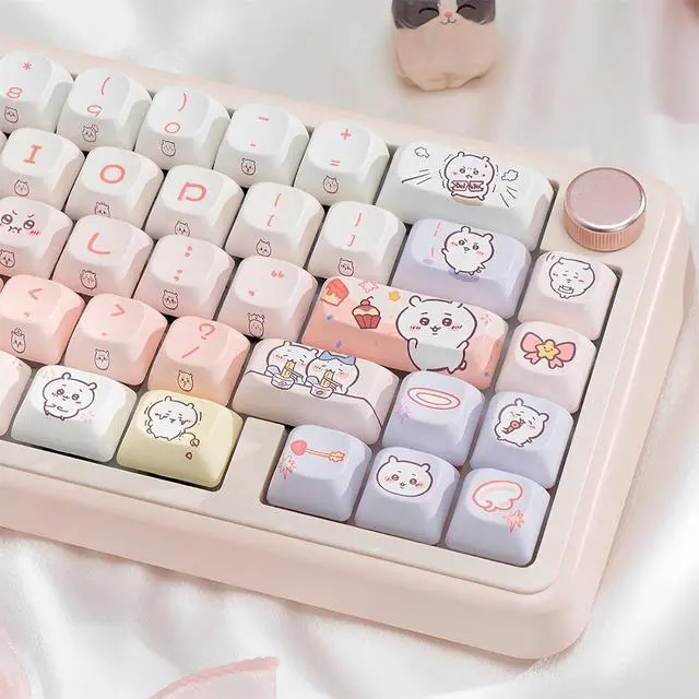Alt view image 7 of 7 - Cute Keycaps,PBT Dye-Sub Kawaii Japanese Anime Keycaps Creamy Custom Keycap Set 150 Keys Full Size Key Caps for Cherry MX Switches Mechanical Keyboard MOC Profile Keycap (Pink)