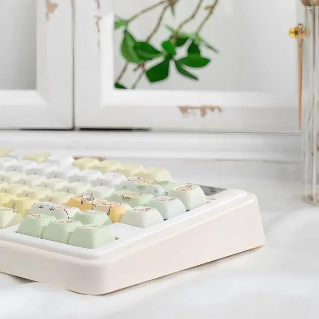 Alt view image 7 of 7 - Cute Keycaps,PBT Dye-Sub Kawaii Japanese Anime Keycaps Creamy Custom Keycap Set 150 Keys Full Size Key Caps for Cherry MX Switches Mechanical Keyboard MOC Profile Keycap (Yellow)