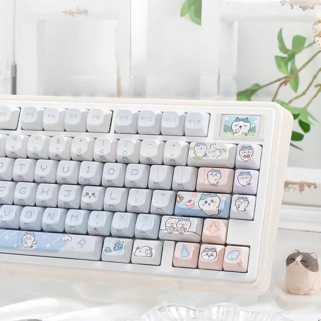 Alt view image 2 of 7 - Cute Keycaps,PBT Dye-Sub Kawaii Japanese Anime Keycaps Creamy Custom Keycap Set 150 Keys Full Size Key Caps for Cherry MX Switches Mechanical Keyboard MOC Profile Keycap (Blue)