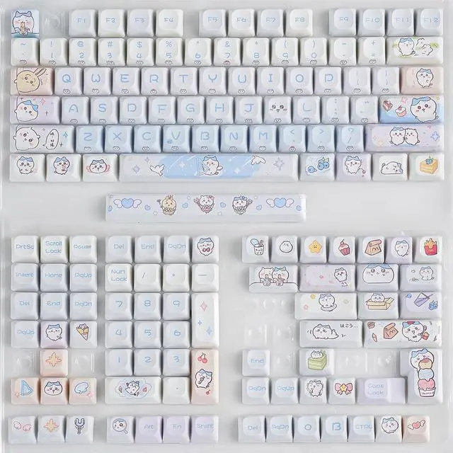 Alt view image 7 of 7 - Cute Keycaps,PBT Dye-Sub Kawaii Japanese Anime Keycaps Creamy Custom Keycap Set 150 Keys Full Size Key Caps for Cherry MX Switches Mechanical Keyboard MOC Profile Keycap (Blue)