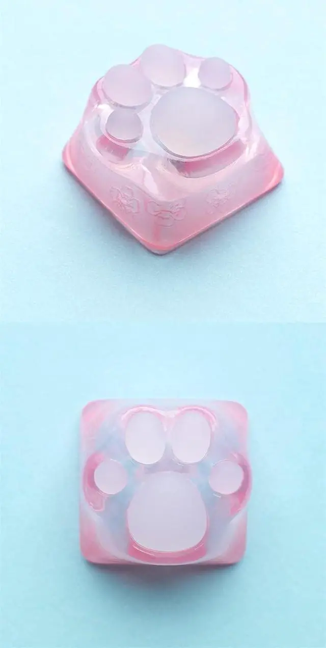 Alt view image 5 of 7 - ZOMOPLUS Cute Keycaps,Cat Paw Custom ESC Keycaps Transparent Artisan Keycaps for Cherry MX Switches Mechanical Gaming Keyboard OEM Profile R4 Keys Shine Through Kawaii Keycap (Cherry Blossom Pink)