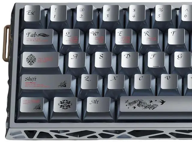 Main image of Custom Metal Textured Keycaps,Dye-Sublimation PBT Keycaps Cherry Profile 127 Keys Full Size Cool Keycap Set for Cherry MX Switch 60% 75% 100% Hollow Aluminum Mechanical Gaming Keyboard DIY