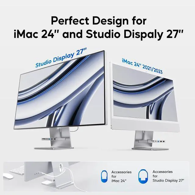 Alt view image 5 of 7 - iMac Accessories for iMac24 inch 2021/2023/2024, iMac Hub with M.2 NVMe SSD Enclosure, i-Mac USB C Hub USB A/C 10Gbps, SD/TF, i-Mac USB Adapter for iMac24 M1/M3/M4 or Studio Display 27 inch