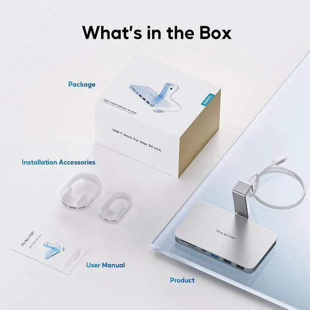 Alt view image 7 of 7 - iMac Accessories for iMac24 inch 2021/2023/2024, iMac Hub with M.2 NVMe SSD Enclosure, i-Mac USB C Hub USB A/C 10Gbps, SD/TF, i-Mac USB Adapter for iMac24 M1/M3/M4 or Studio Display 27 inch