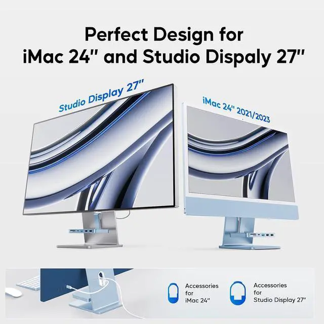 Alt view image 5 of 7 - iMac Accessories for iMac24 inch 2021/2023/2024, iMac Hub with M.2 NVMe SSD Enclosure,i-Mac USB C Hub USB A/C 10Gbps,SD/TF,i-Mac USB Adapter for iMac24 M1/M3/M4 or Studio Display 27 inch-Blue