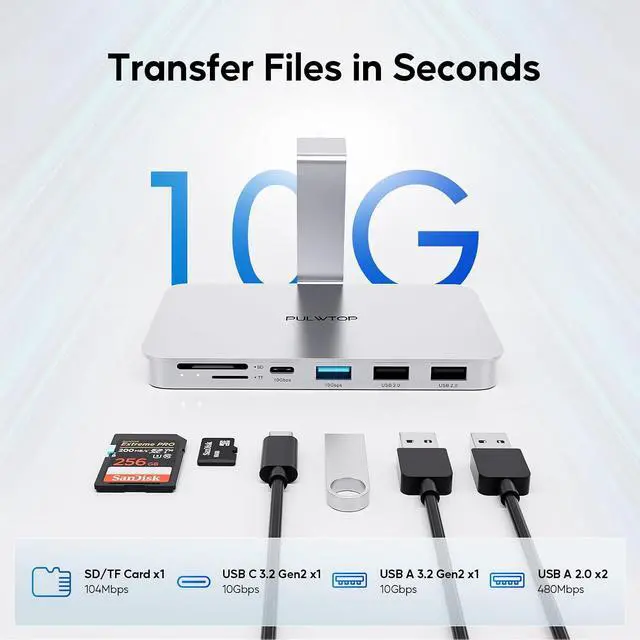 Alt view image 4 of 7 - iMac Accessories for iMac24 inch 2021/2023/2024, iMac Hub with M.2 NVMe SSD Enclosure, i-Mac USB C Hub USB A/C 10Gbps, SD/TF, i-Mac USB Adapter for iMac24 M1/M3/M4 or Studio Display 27 inch