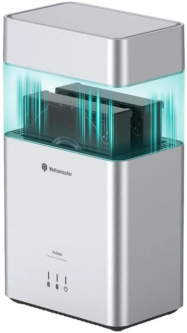Main image of 2 Bay External 3.5 Inch Hard Drive Enclosure Magnetic Tool-Free with Cooling Fan, Direct Attached Storage, USB 3.1 Gen1 Type-C HDD Enclosure Up to 48TB(2x24TB) - DY200C3
