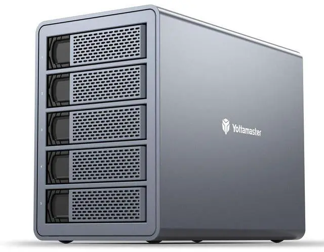 Main image of 5 Bay Hard Drive Enclosure, 10Gbps Daisy-Chain Aluminum USB C DAS Enclosure Support 120TB (5x24TB), Max Up to 330TB for 2.5" & 3.5" SATA HDD/SSD (Diskless) FS5C3