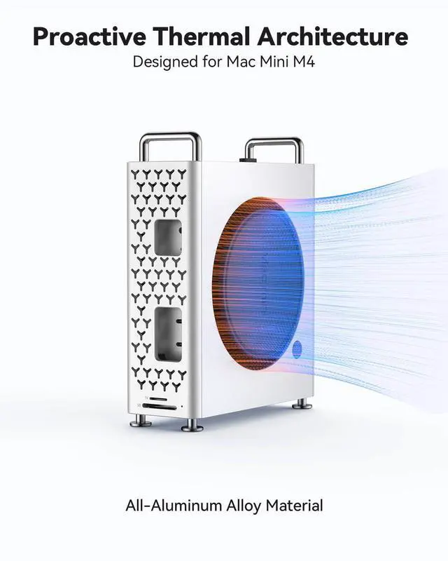 Alt view image 5 of 7 - Mac mini M4 Dock & Vertical Stand, 5 in 1 Mac mini M4 Hub with NVMe SSD Enclosure, 2xUSB-A 10Gbps, SD/TF Card Reader, up to 8TB Storage Expansion for Mac mini M4/M4 Pro