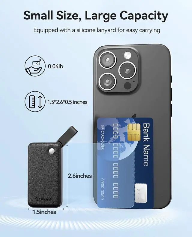 Alt view image 3 of 7 - 512GB Portable SSD, Up to 2000MB/s, USB 3.2 Gen 2x2, Ultra-mini, Compact with 2 in 1 USB C Cable, External Solid State Drives, Reliable Storage for USB C Smartphone, Tablet, PC - B20