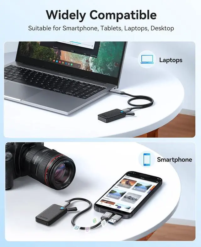 Alt view image 6 of 7 - 512GB Portable SSD, Up to 2000MB/s, USB 3.2 Gen 2x2, Ultra-mini, Compact with 2 in 1 USB C Cable, External Solid State Drives, Reliable Storage for USB C Smartphone, Tablet, PC - B20