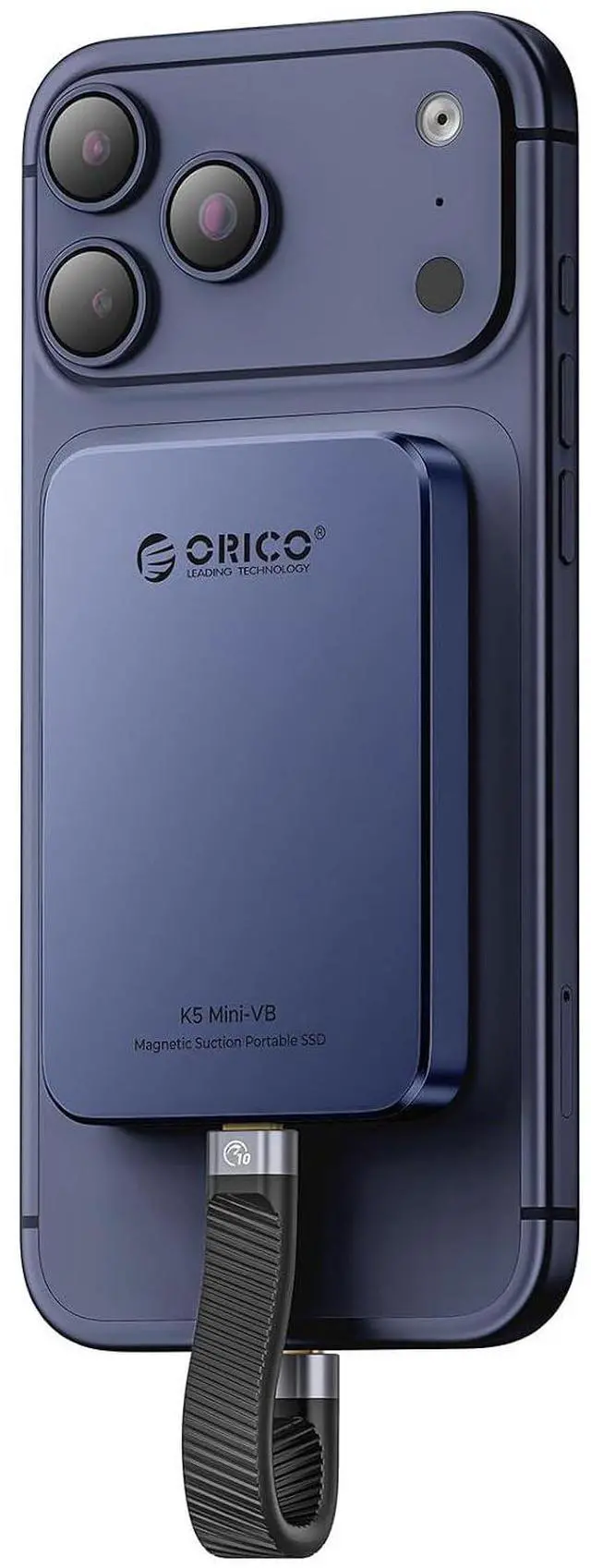 Main image of 1TB Magnetic External SSD, Aluminum Alloy, Up to 460MB/s, External Solid State Drive, Expand Storage for iPhone 17 Pro Max, Compatible w/MagSafe, USB-C Smartphones - K5MINI Blue