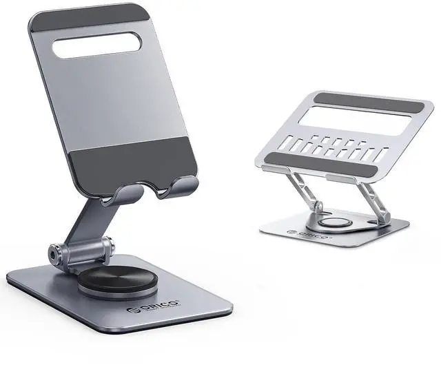 Main image of Adjustable Laptop Stand 360 Rotating Base and Aluminum Phone Stand for Desk Bundle