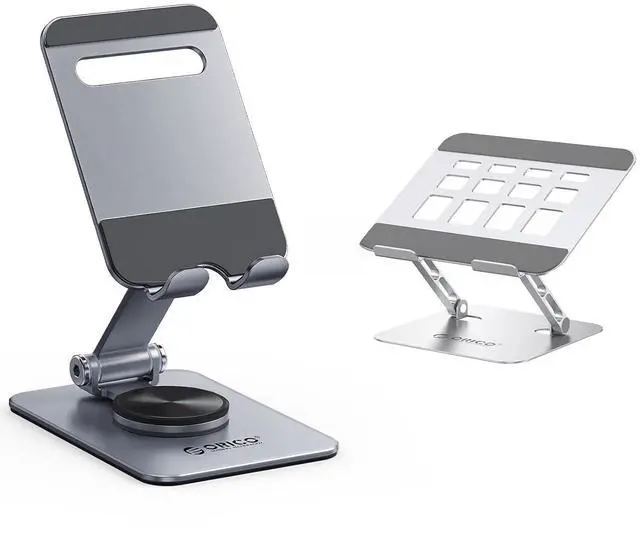 Main image of Ergonomic Laptop Stand for Desk and Aluminum Phone Stand for Desk Bundle