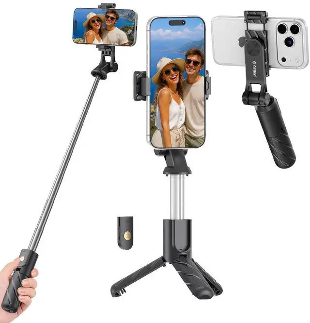 Main image of Portable Selfie Stick Tripod, 27.5'' Mini Tripod for iPhone - SPV70 | Extendable Stand with Detachable Wireless Remote & 360° Rotating Phone Holder Ideal for Content Creators, Vloggers, Travel