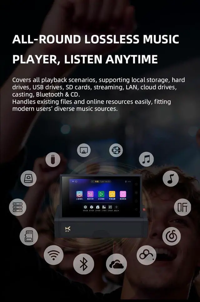 Alt view image 5 of 7 - XDUOO DP 10 Pure Digital Music Turntable Streaming Media Palyer Pure Digital Output Hd Touchscreen