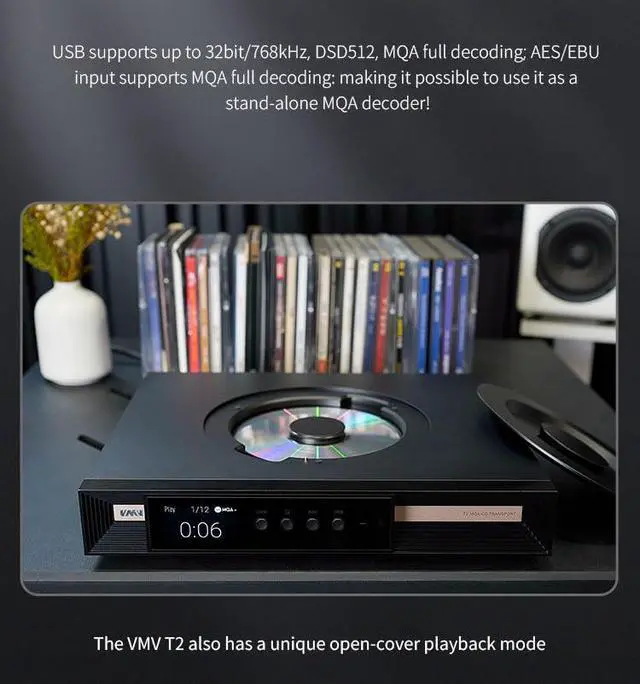 Alt view image 7 of 7 - S.M.S.L T2 MQA CD Transport Hi Res Digital Media Center Support 32Bit/768kHz DSD512