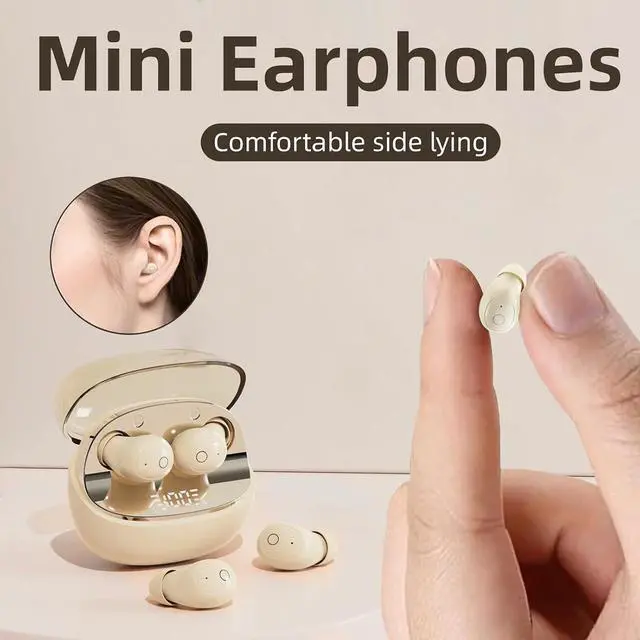 Alt view image 2 of 7 - T10 Mini Invisible Wireless Bluetooth Earbuds for Small Ears, Purple, 5.4 Version, 24Hrs Battery Life, IPX5 Waterproof, Comfortable for Sleeping & Work