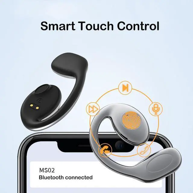 Alt view image 4 of 7 - Open Ear Earbuds Wireless Bluetooth Bone Conduction Headphones Headset with Hook Over The Ear Bone Conducting Induction Headphones Earphones Headset Auriculares De Conduccion Osea