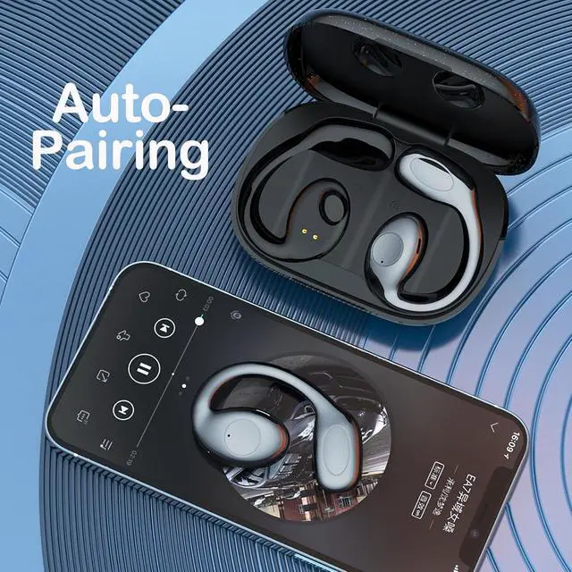 Alt view image 7 of 7 - Open Ear Earbuds Wireless Bluetooth Bone Conduction Headphones Headset with Hook Over The Ear Bone Conducting Induction Headphones Earphones Headset Auriculares De Conduccion Osea