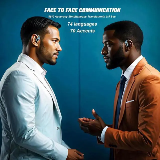 Alt view image 2 of 7 - Translation Earbuds Real Time Language Ai Translator Earbuds Translating Headphones Real Time Ai Headphones Language Translation Earphones Device