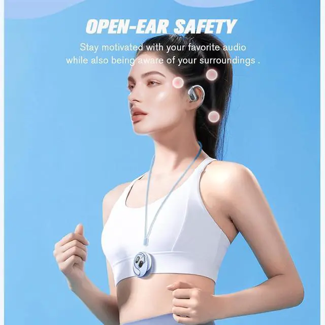 Alt view image 2 of 6 - Over The Ear Open Ear Earbuds Outside Outer Open Ear Headphones Wireless Air Bone Conduction Earbuds Outer Outside Ear Bone Conduction Headphones Out of Ear Over The Ear Buds