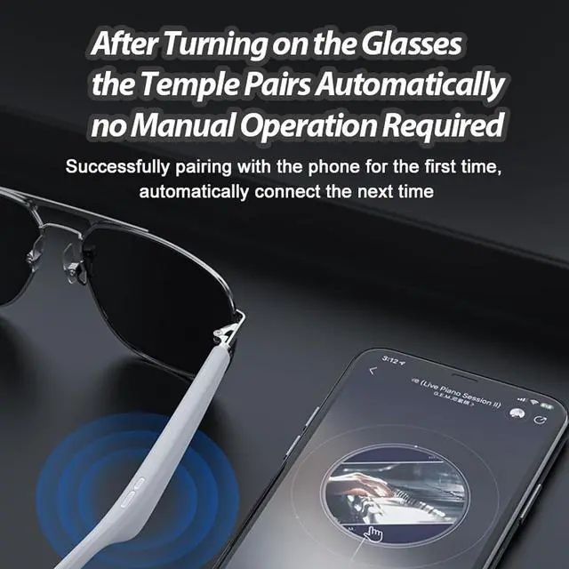 Alt view image 6 of 7 - Smart Bluetooth Sunglasses for Men Women with Speakers Wireless Bluetooth Audio Sunglasses Glasses with Wireless