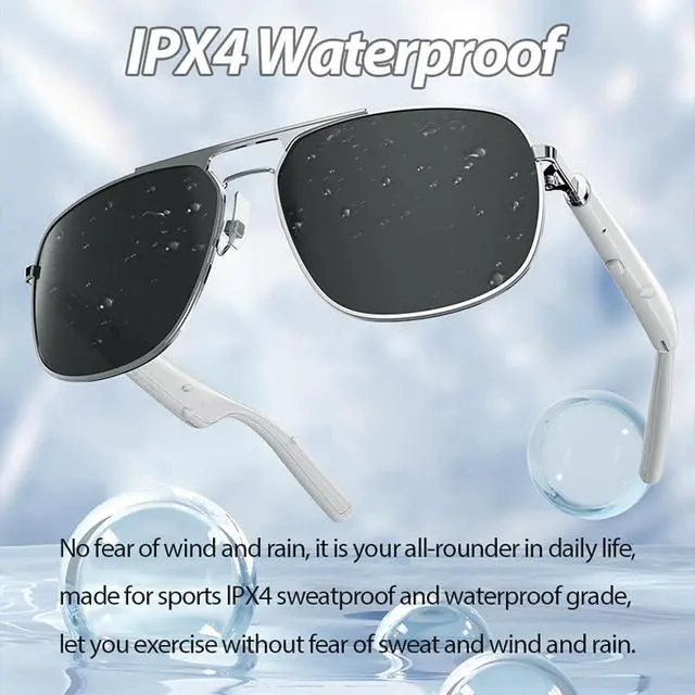 Alt view image 7 of 7 - Smart Bluetooth Sunglasses for Men Women with Speakers Wireless Bluetooth Audio Sunglasses Glasses with Wireless