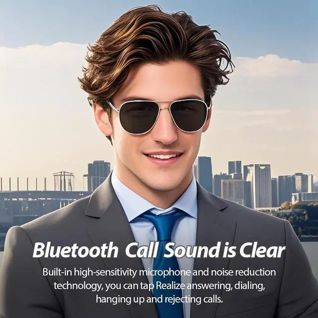 Alt view image 3 of 7 - Smart Bluetooth Sunglasses for Men Women with Speakers Wireless Bluetooth Audio Sunglasses Glasses with Wireless