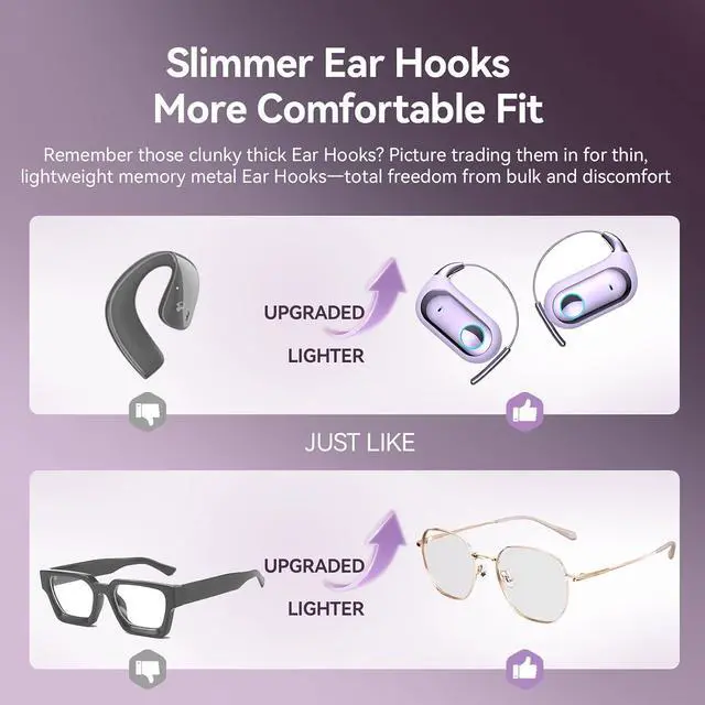 Alt view image 2 of 7 - Wireless Bluetooth Open Ear Earbuds Over The Ear Open Ear Headphones Bone Air Conduction Earbuds that Don't Go in Your Ear with Over Ear Hooks Out of Ear Headphones