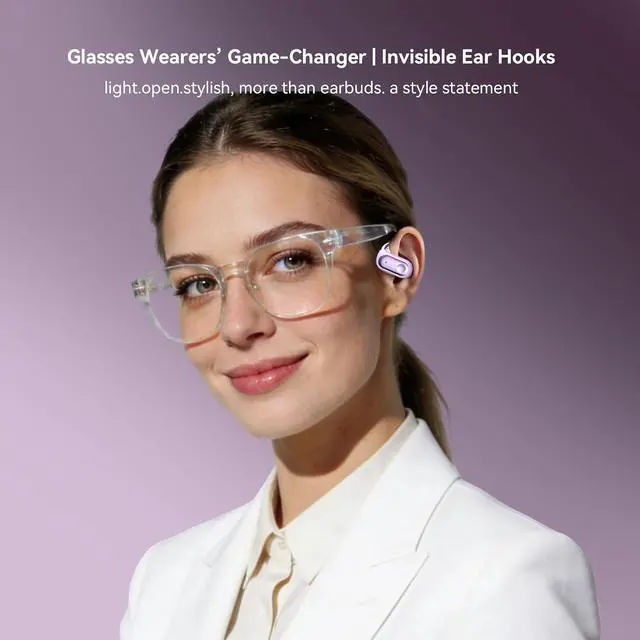 Alt view image 3 of 7 - Wireless Bluetooth Open Ear Earbuds Over The Ear Open Ear Headphones Bone Air Conduction Earbuds that Don't Go in Your Ear with Over Ear Hooks Out of Ear Headphones
