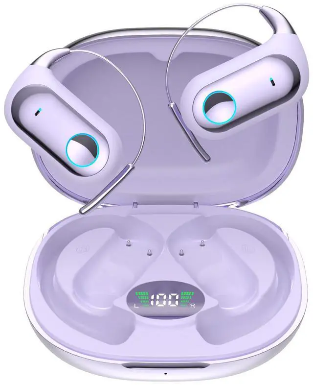 Main image of Wireless Bluetooth Open Ear Earbuds Over The Ear Open Ear Headphones Bone Air Conduction Earbuds that Don't Go in Your Ear with Over Ear Hooks Out of Ear Headphones